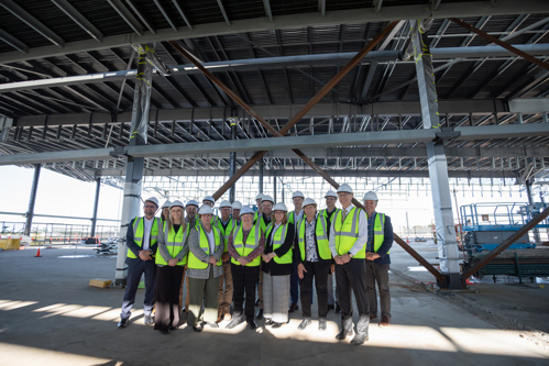 Members of Hunter Joint Organisation with Peter Cock at the Newcastle Airport construction site