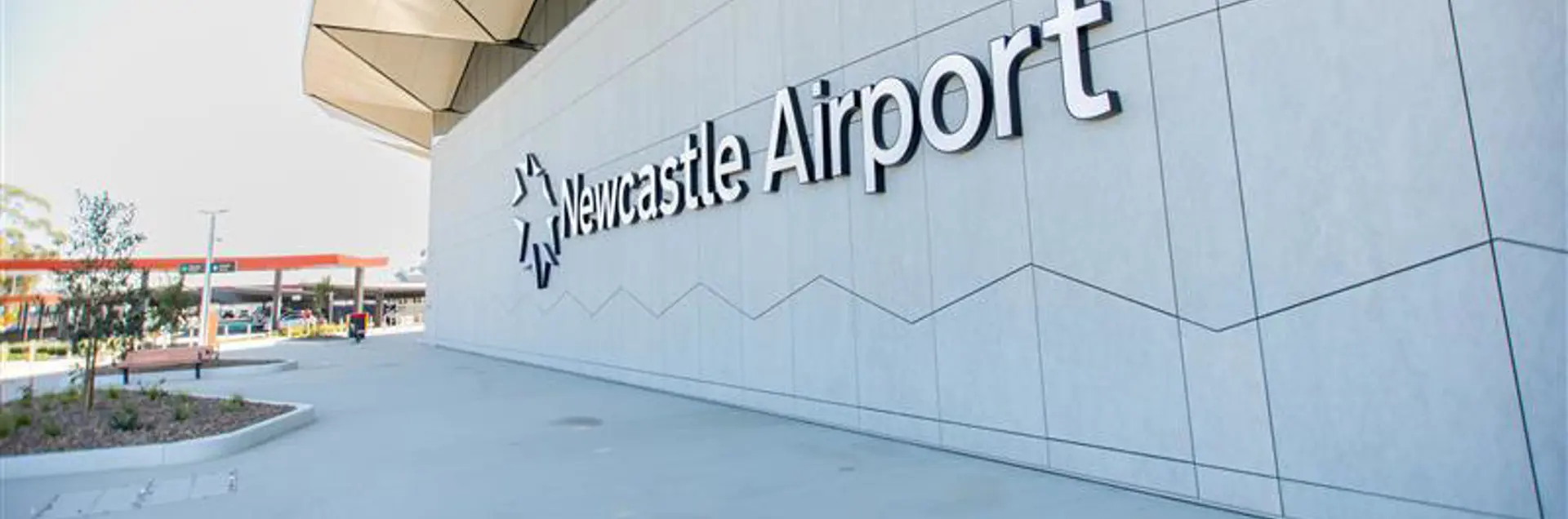 Newcastle Airport illuminated sign