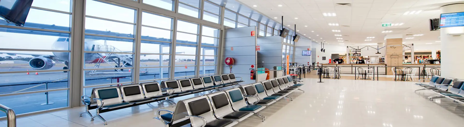 Departures terminal at Newcastle Airport